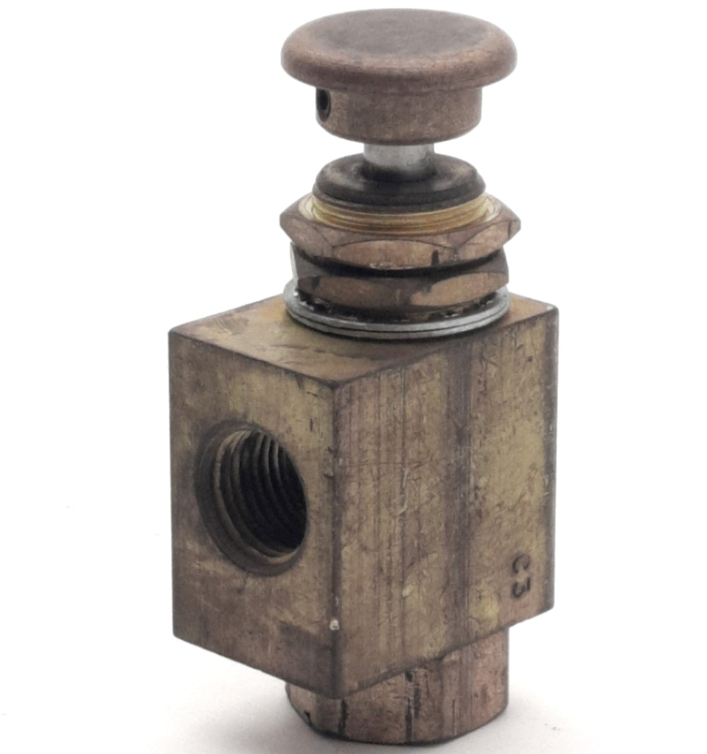Used Lot of 2 Clippard MJV-2 Stem Valves, 2-Way, 1/8" NPT Normally Closed, 300psig In
