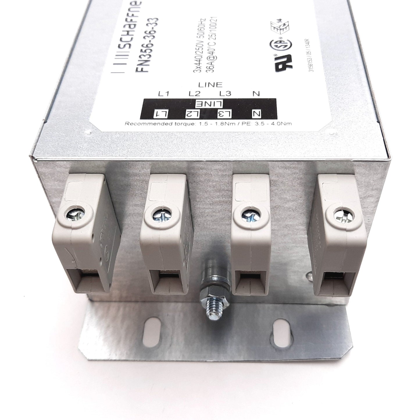 Used Schaffner FN356-36-33 Power Line Filter, 3-Phase, Rating: 440/250VAC 36A