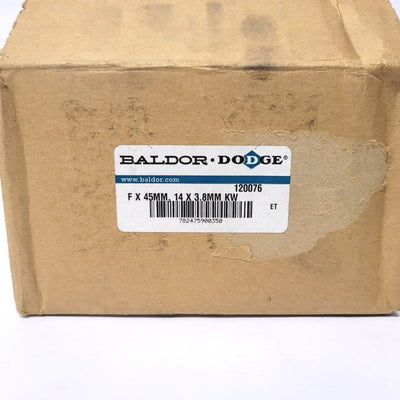 New Baldor Dodge 120076 F x 45mm 14 x 3.8mm KW Quick Disconnect Bushing, 45mm Bore