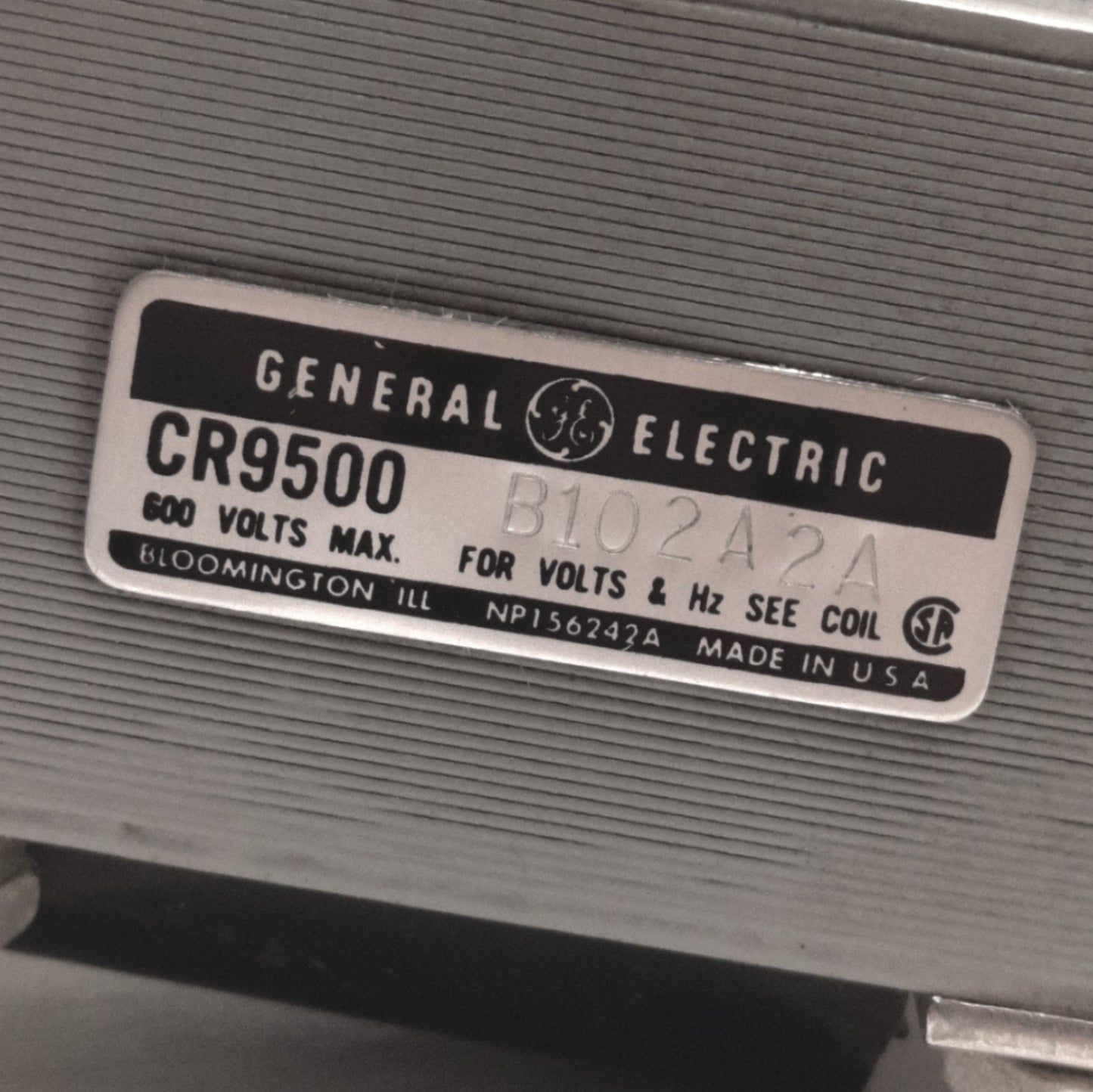 Used General Electric CR9500B102A2A Industrial Solenoid 1" Stroke Pull, 115V AC Coil