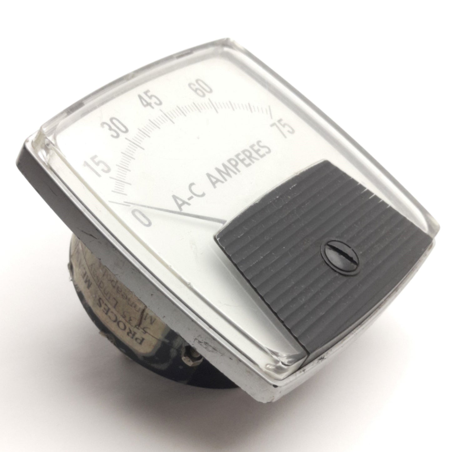 Used Process Measurement Co 250340LSBP Current Panel Meter, 3.5" Face, 0-75 Amps AC