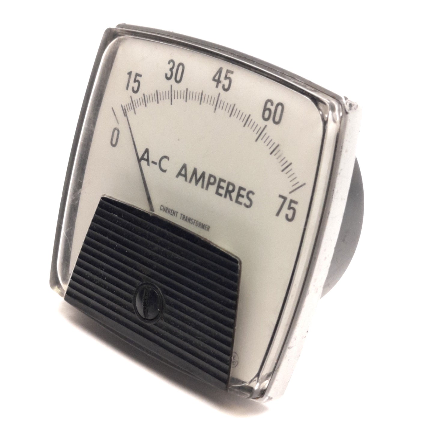 Used Process Measurement Co 250340LSBP Current Panel Meter, 3.5" Face, 0-75 Amps AC
