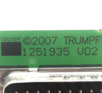 Used Trumpf 1251935 V02 Circuit Board, 24VDC, Q-Switch, CIP/CLC/CLH Connectors