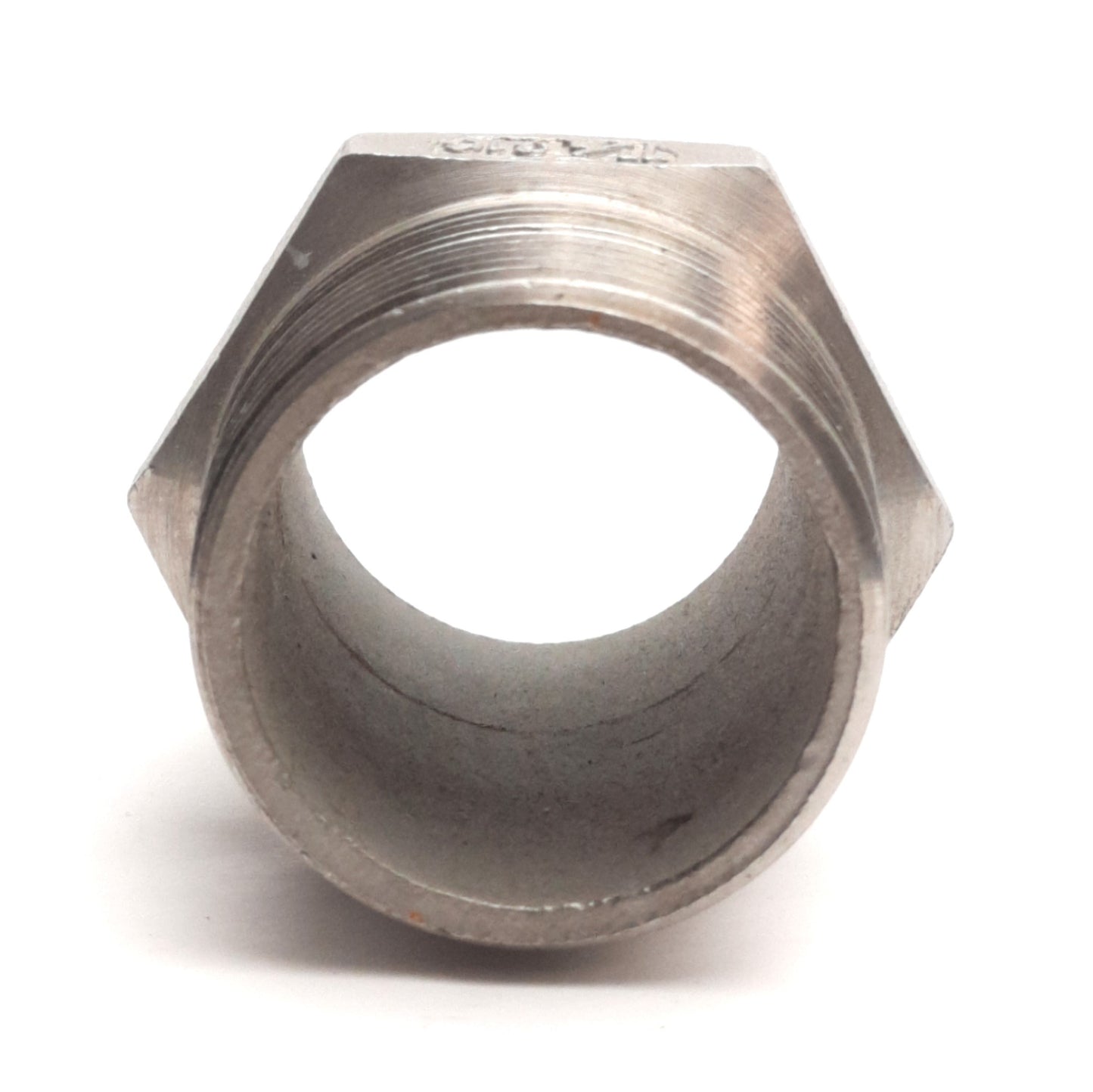 Used Stainless Steel Male Hex Nipple 316SS, 1-1/4" NPT Male to 1-1/4" NPT Male