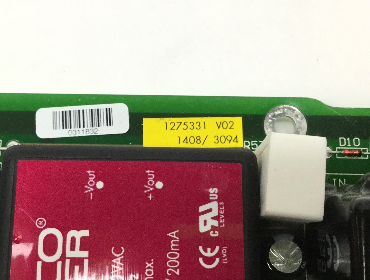 Used Trumpf 1251377 B00 PSB100 Power Supply Board, With 2x T9AS1D12-24 Relays, 24VDC