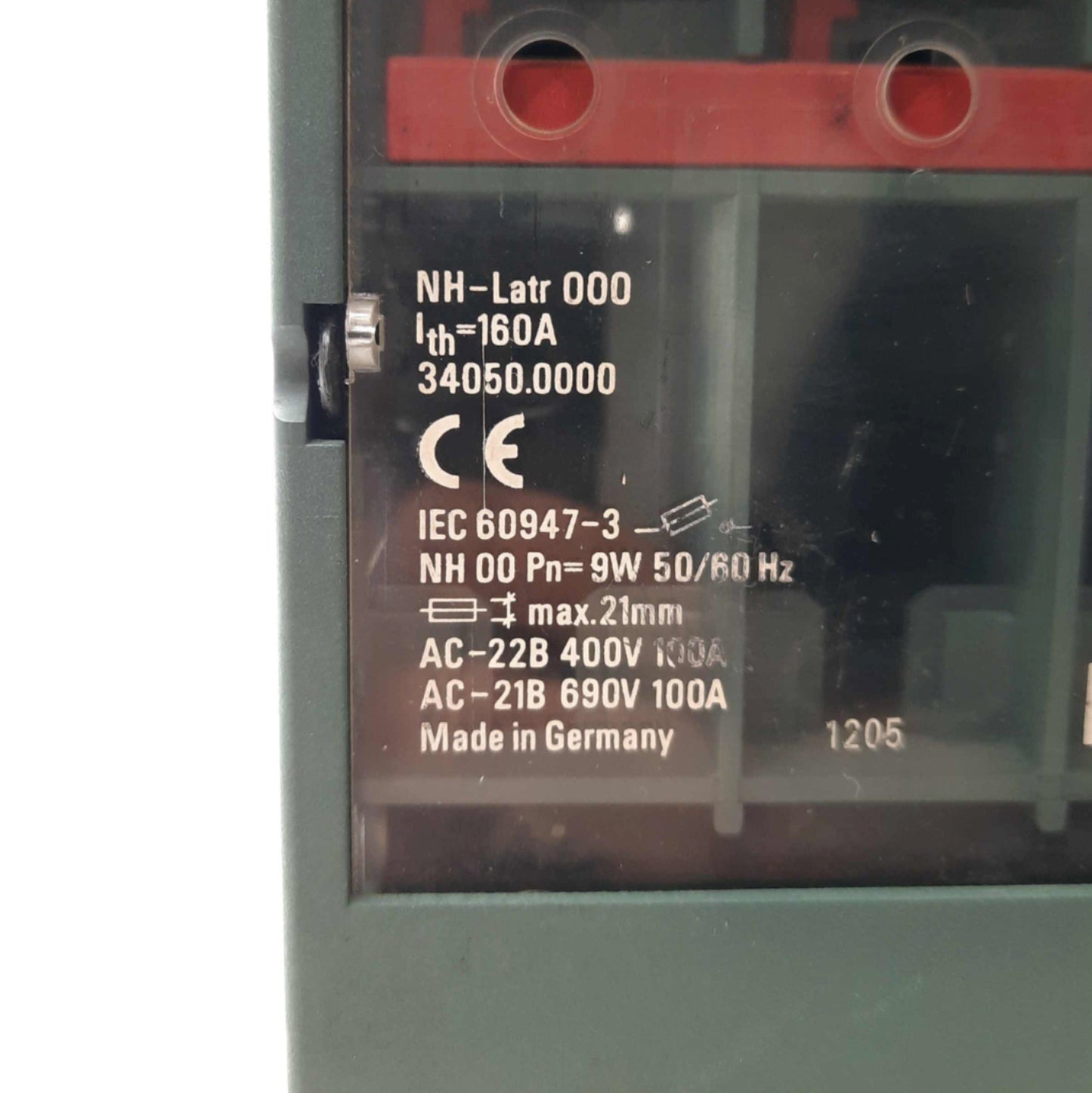 Used EFEN NH-LATR 000 R4R4 Fuse Holder, 3-Pole, Size 000 NH Fuse, 690V 100A Max
