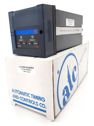 New ATC 3-0376B100Q50RX Panel Meter, Counter 8 Digits 120VAC, 1-999999, DIN