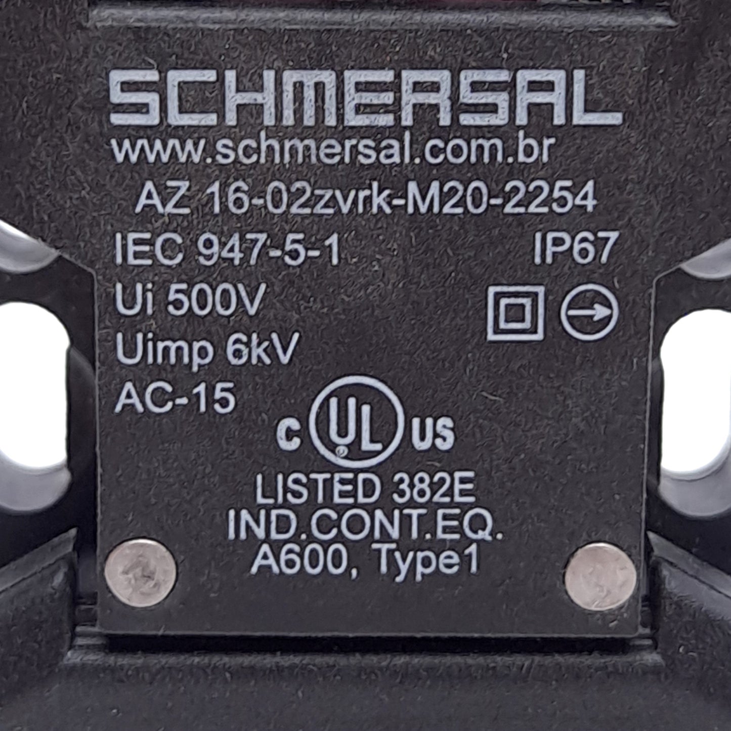 Used Schmersal AZ 16-02ZVRK-M20-2254 Safety Interlock Switch 3x M20 x 1,5 Cable Entry