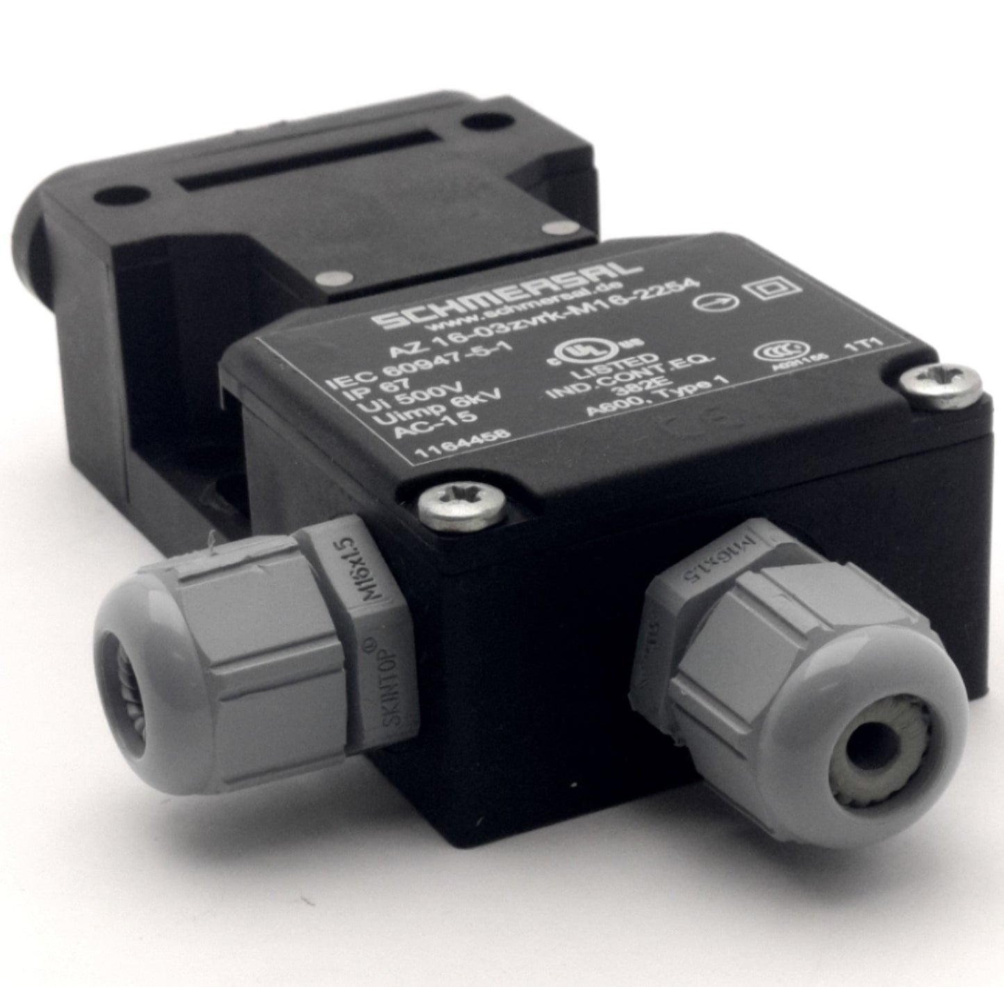 Used Schmersal AZ 16-03ZVRK-M16-2254 Safety Interlock Switch, 3NC Contact, M16 Ports
