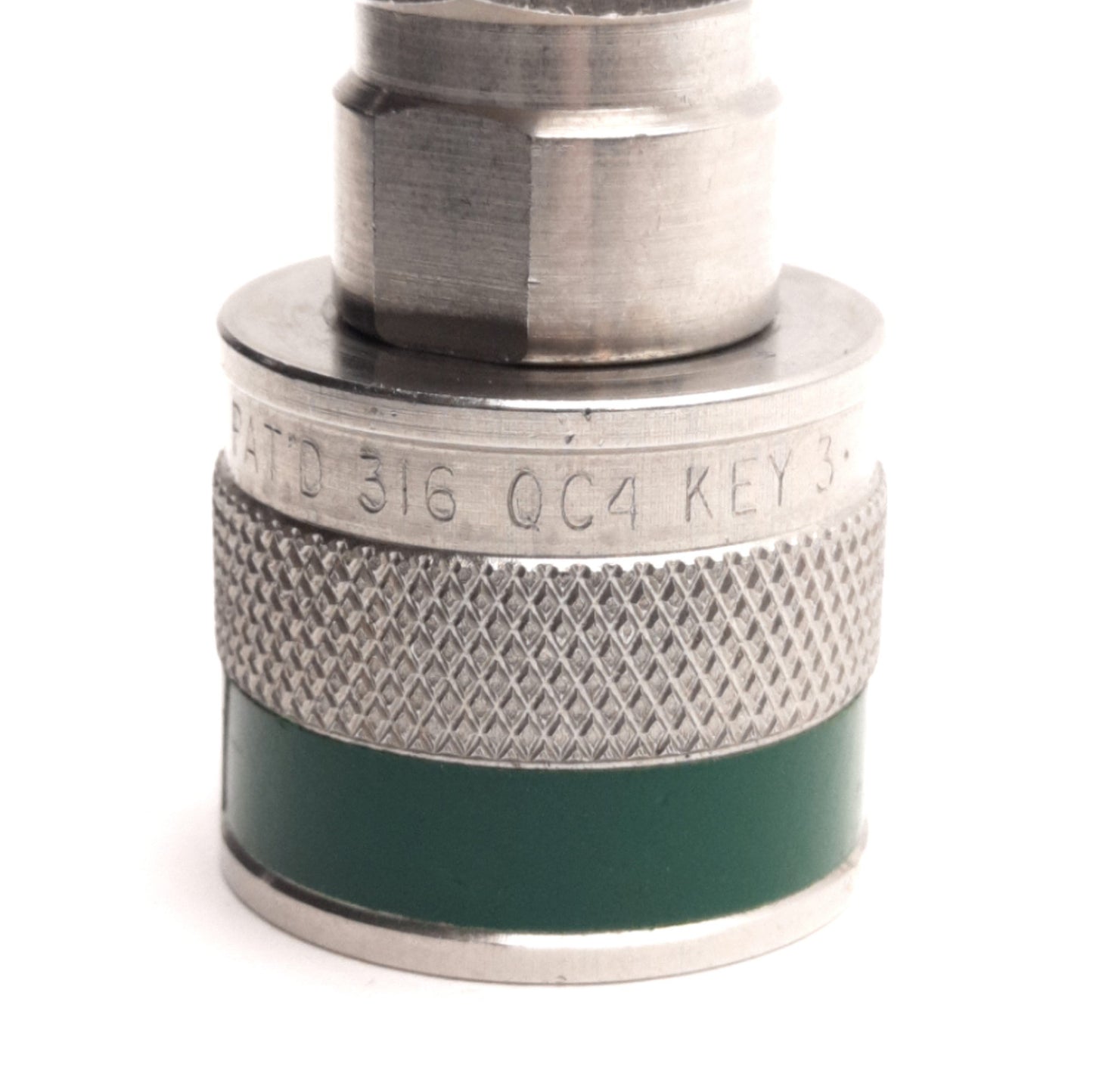 Used Swagelok SS-QC4-Key3 Female QC Bulkhead, 1/4" NPT to Swagelok QC4 Key3