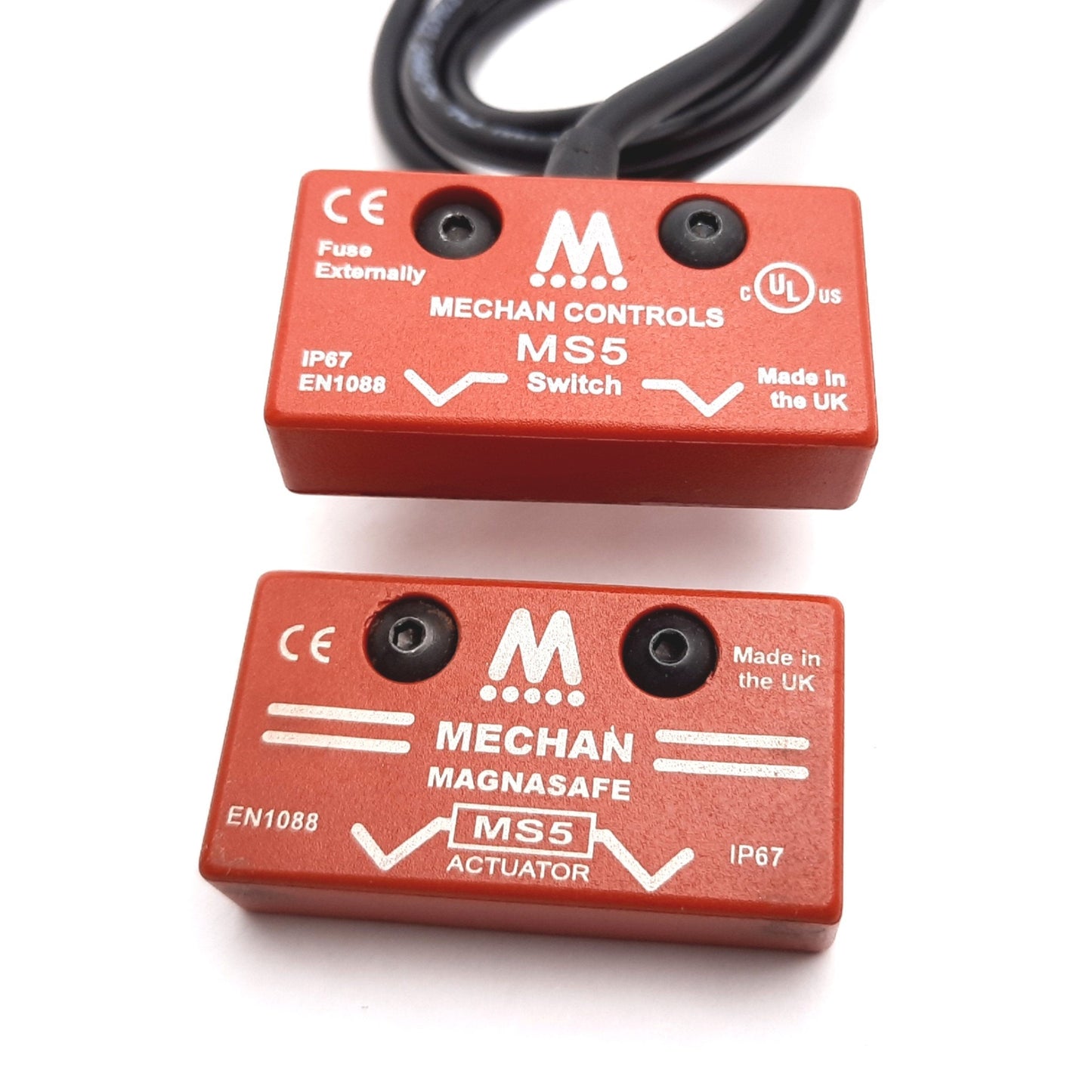 Used Mechan Controls MS5-21-DC-03M Magnetic Safety Switch, With MS5-ACT Actuator