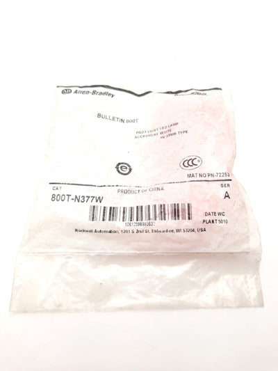 New Allen Bradley 800T-N377W Lamp Bulb Pilot Light LED White 6V 30mm