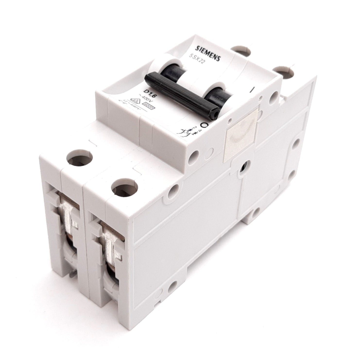 Used Siemens 5SX22 D1.6 Circuit Breaker, 2-Pole, D-Curve, Rating: 1.6A 480VAC