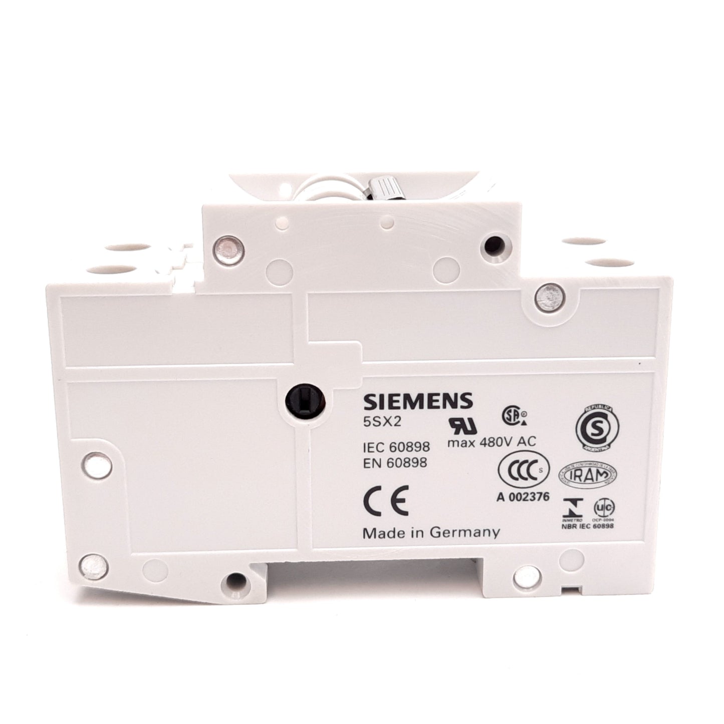 Used Siemens 5SX22 D1.6 Circuit Breaker, 2-Pole, D-Curve, Rating: 1.6A 480VAC