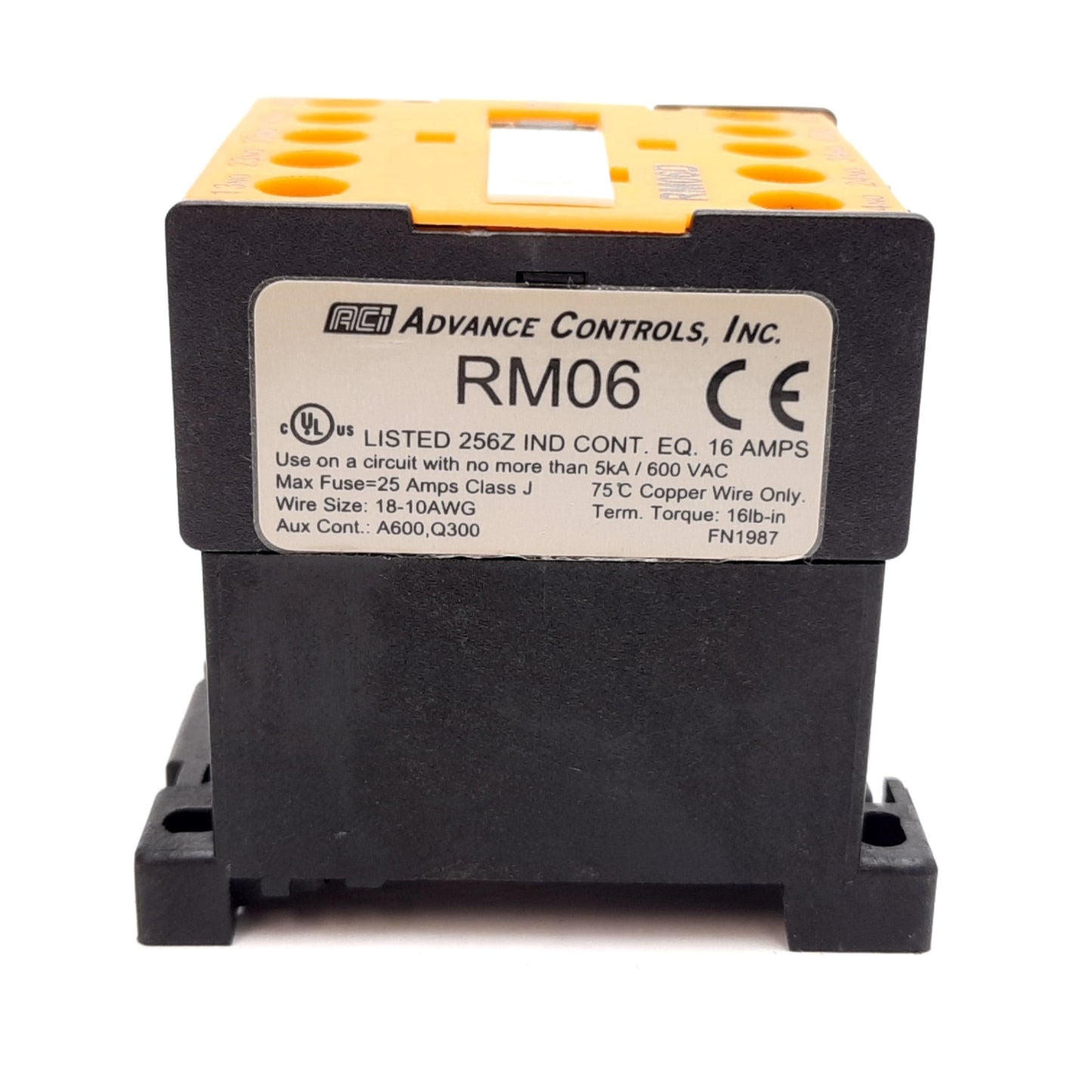 Used Advanced Controls RM06D Contactor Relay, 4-Pole 3x N/O 1x N/C, Coil: 24VDC