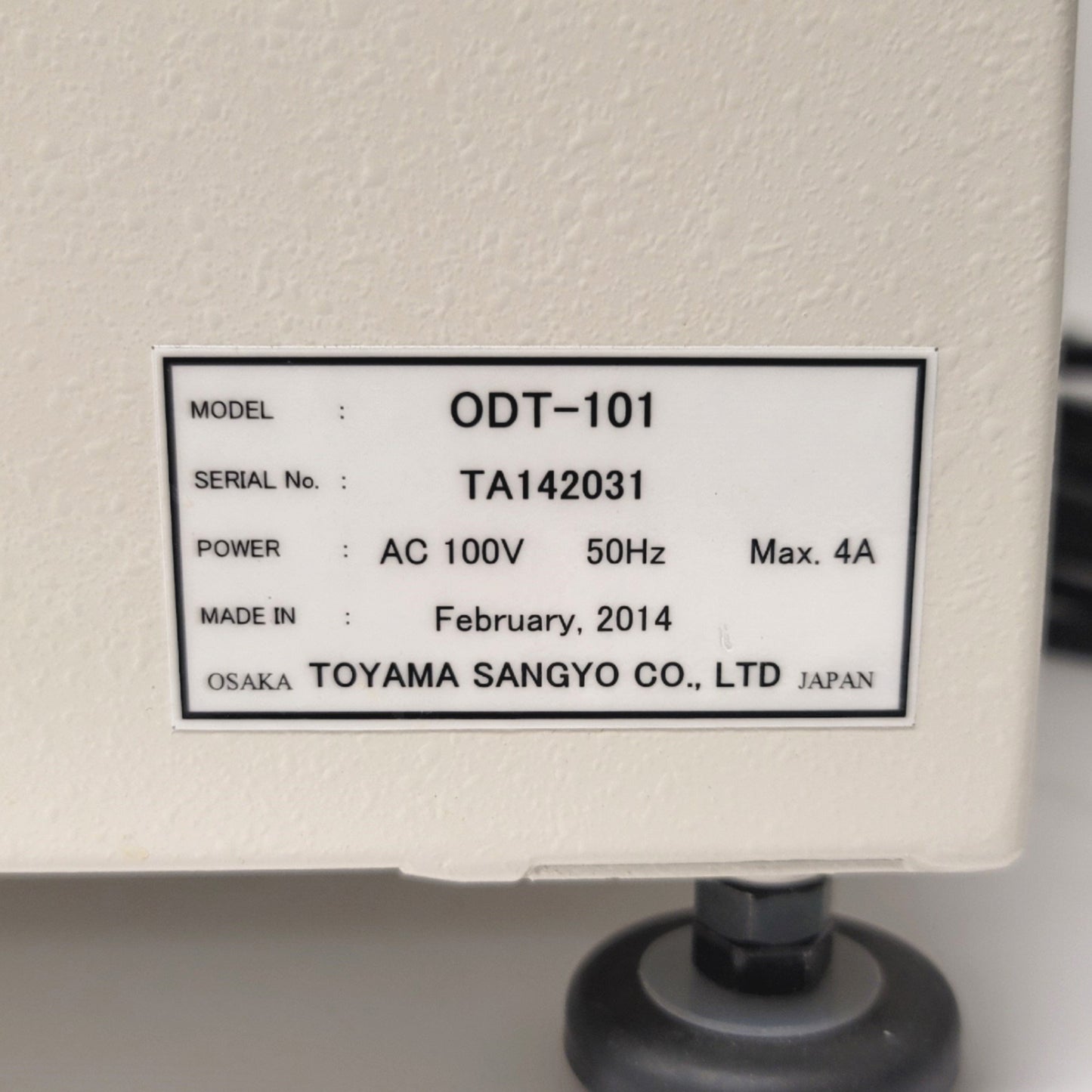 Used Toyama ODT-101 Orally Disintegrating Tablet Tester 90mm Stage, 5-59.9°C, 110VAC