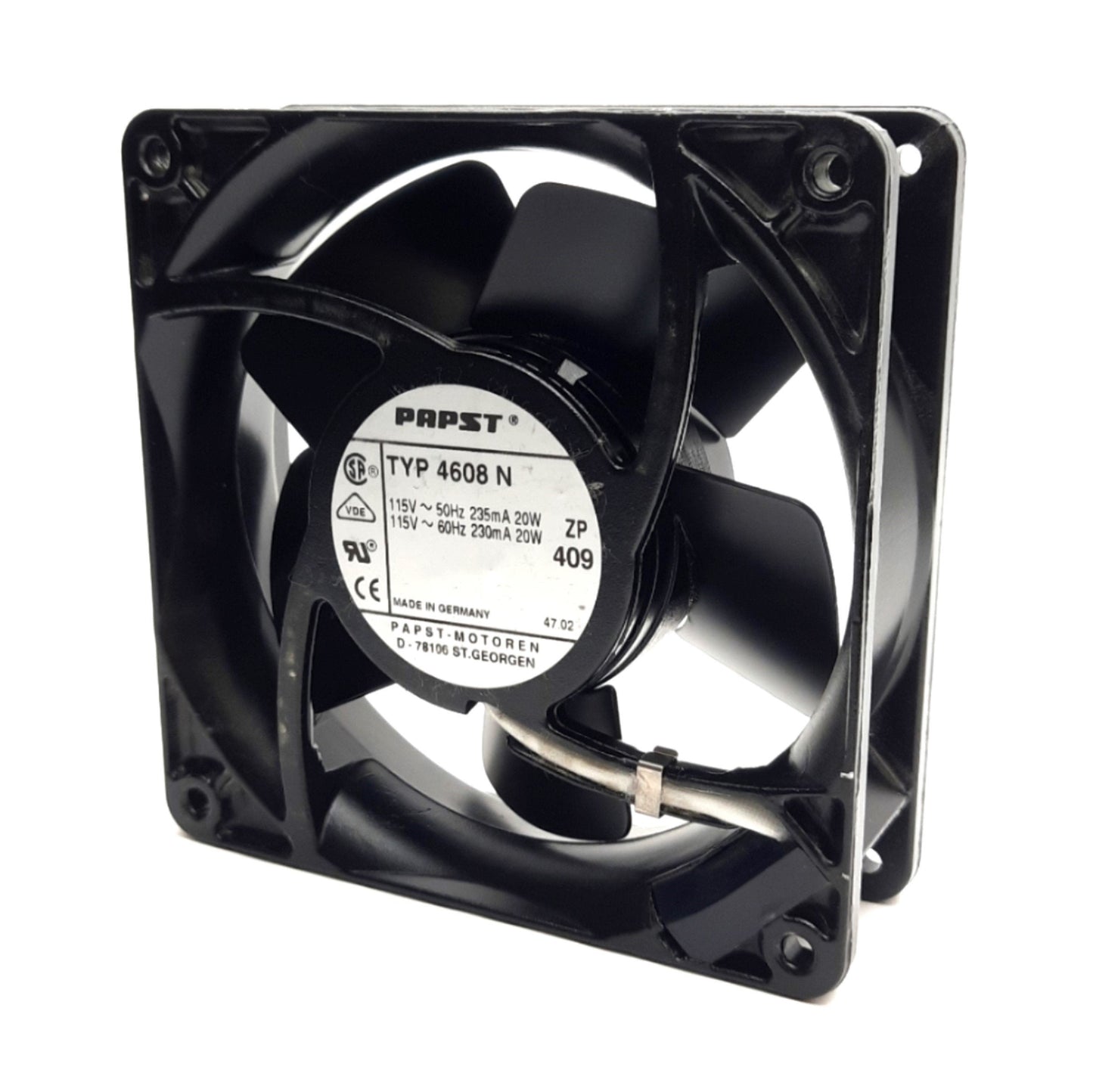 Used EBM-Papst Type 4608N Axial Cooling Fan, 119mm x 119mm x 38mm, 115V AC 20W