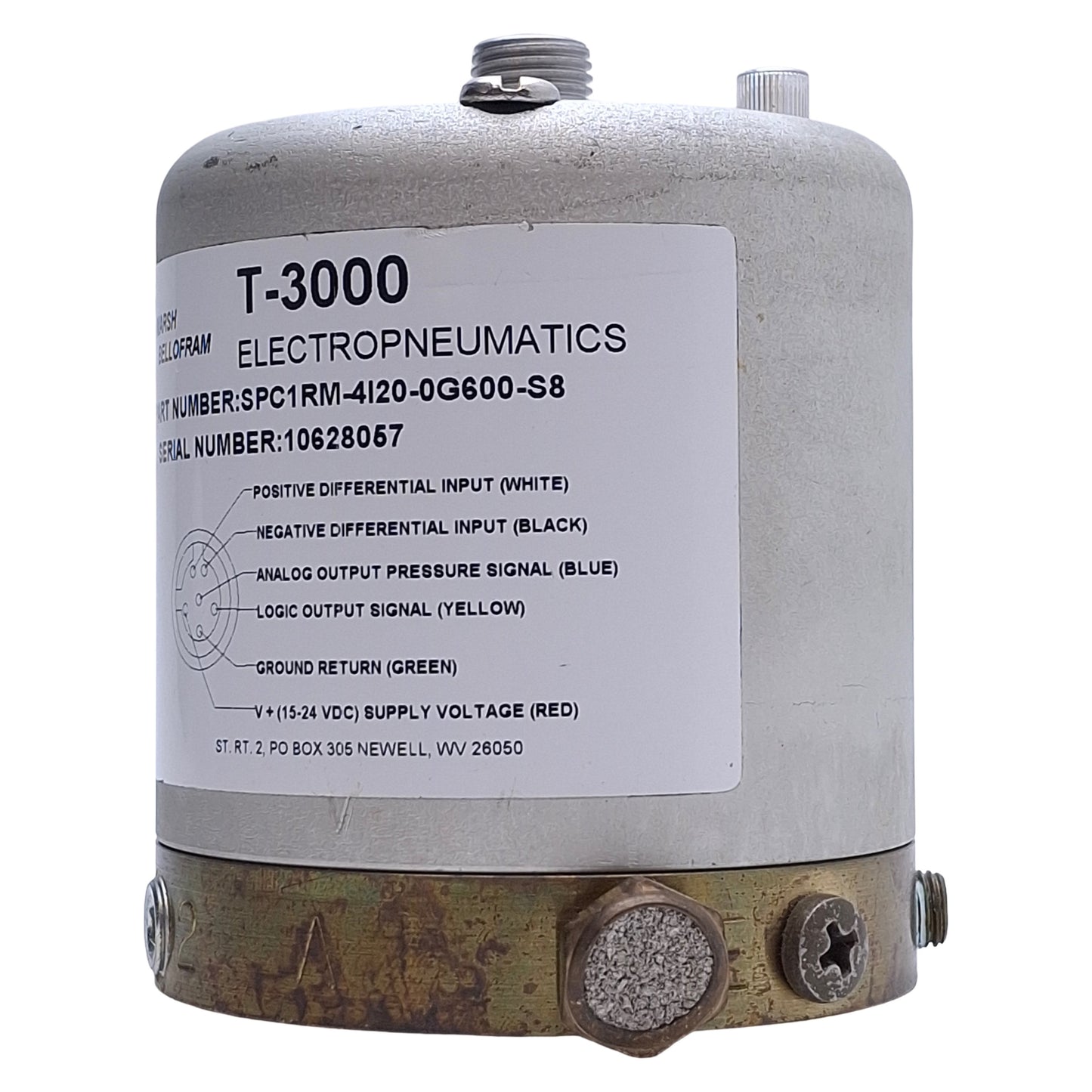 Used Marsh Bellofram T-3000 SPC1RM-4I20-0G600-S8 Electropneumatic Pressure Transducer