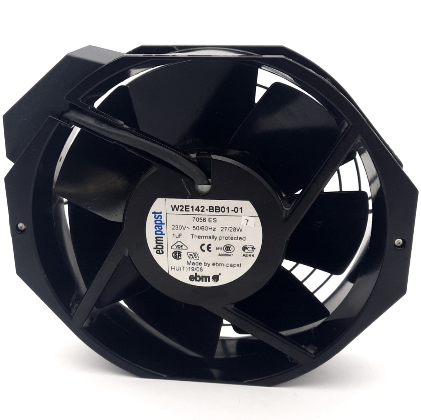 Used ebm-papst W2E142-BB01-01 AC Tubeaxial Fan, 230VAC Supply, 230CFM, 3300RPM, 57dBA