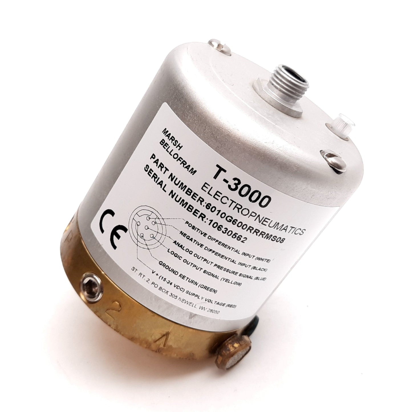 Used Marsh Bellofram T-3000 6010G600RRRMS08 Electropneumatic Pressure Transducer