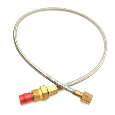 Used Braided Stainless Steel Hose w/ CGA 580 Oxygen Fitting to 1/4" NPT, 3 Ft Length