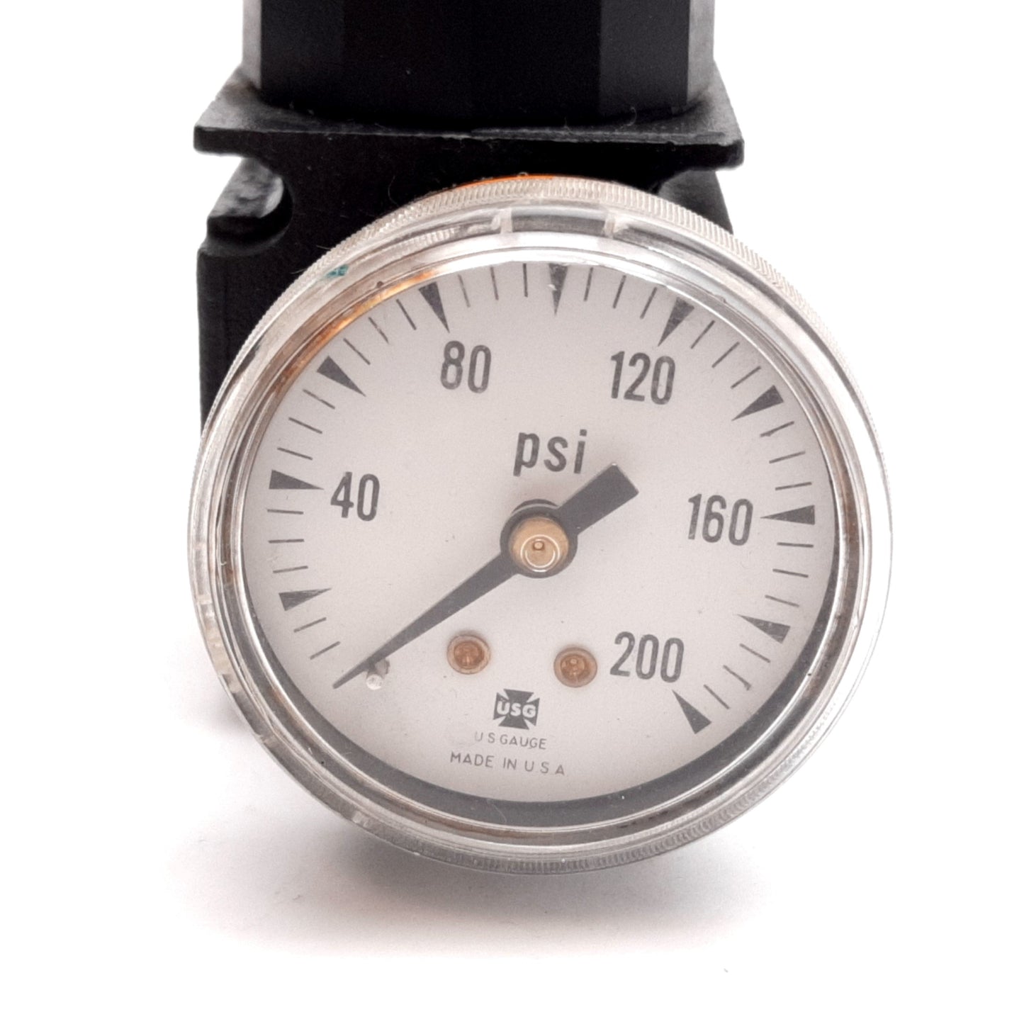 Used Watts R35-02C Pressure Regulator, 0-125psi, 1/4" NPT, With 200psi Pressure Gauge