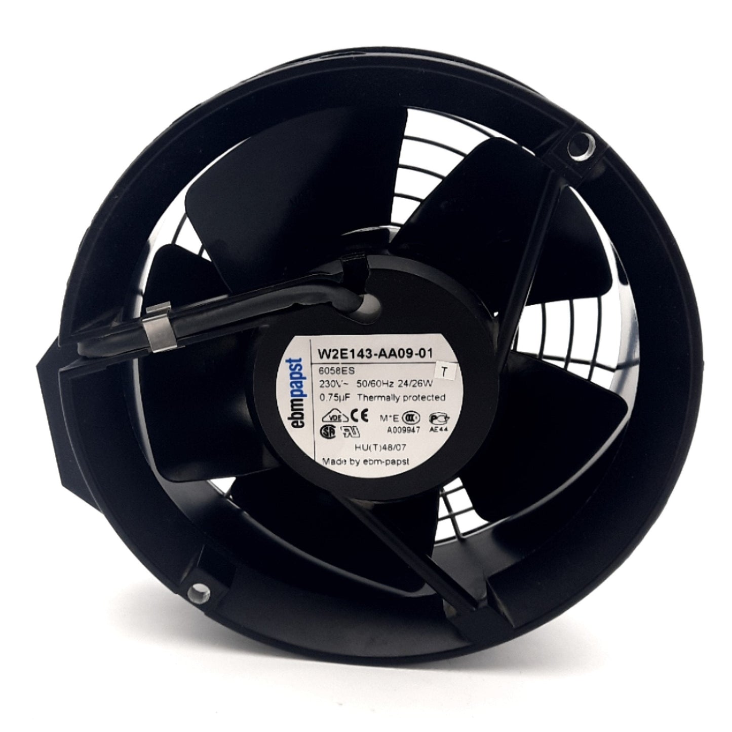 Used ebm-papst W2E143-AA09-01 AC Tubeaxial Fan, 230VAC, 258.9CFM, 60.0dB(A), 3300RPM