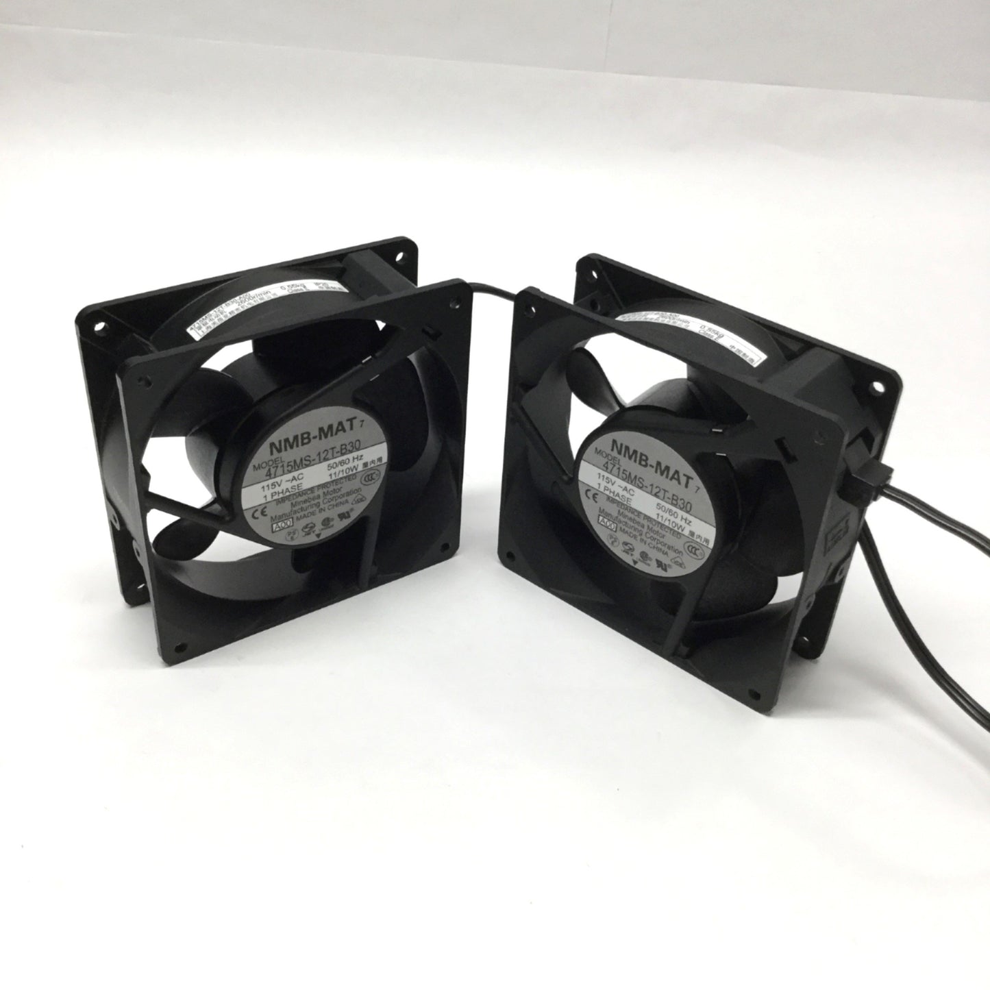 Used Lot of 2 NMB 4715MS-12T-B30 Ball Bearing Axial Cooling Fan 119x38mm 88CFM 115VAC