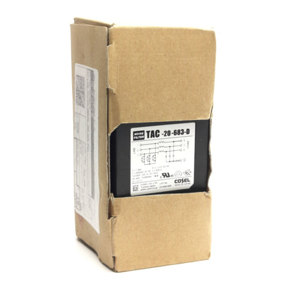 New – Open box Cosel TAC-20-683-D EMI/EMC Filter, 3-Phase, Rating: 20A 500V AC, 150kHz to 1MHz