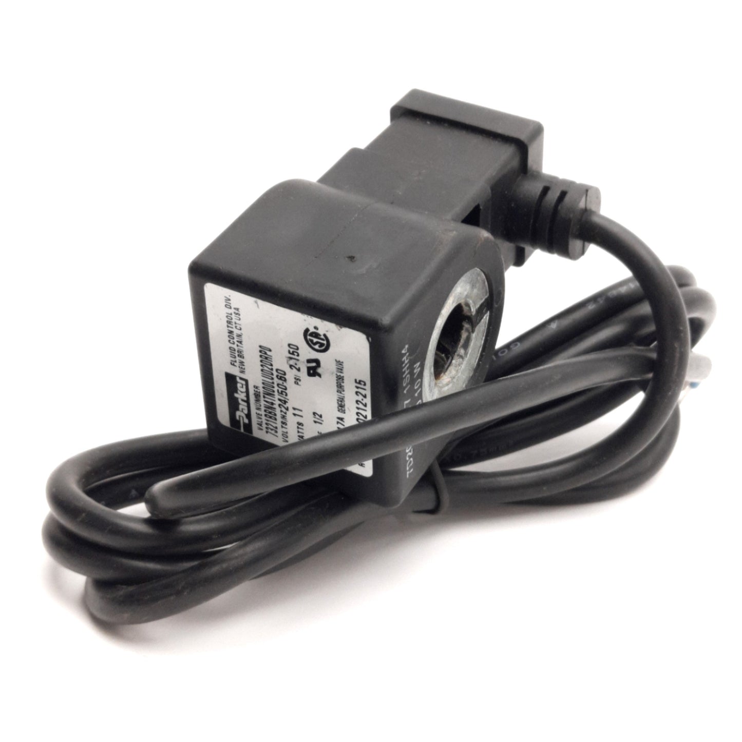Used Parker 7321BBN4TN00LUD2DRP0 Solenoid Coil, 24V AC 50/60Hz 11W, DIN Spade