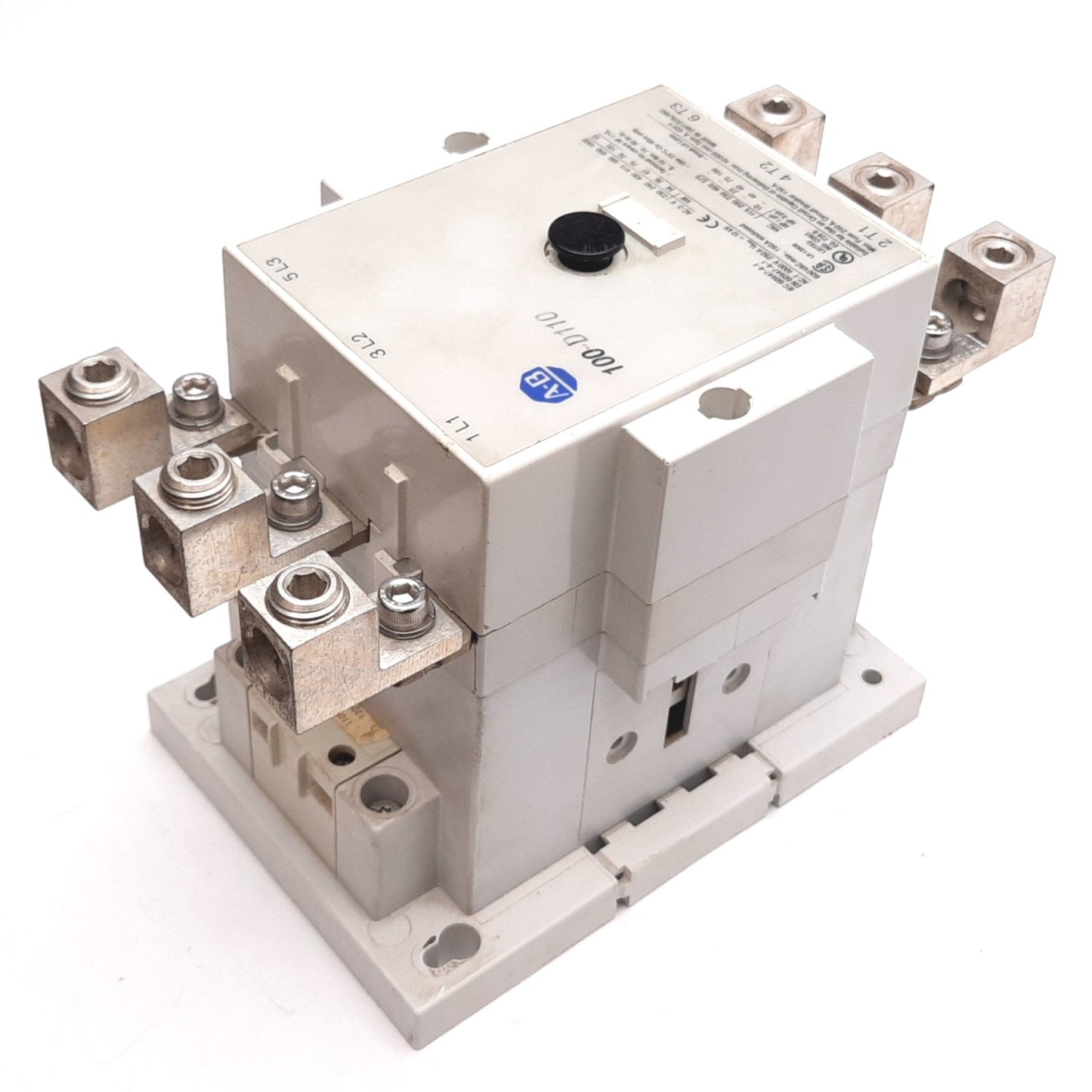 Used Allen Bradley 100-D110 Contactor, 3-Pole, Coil: 110/120VAC, With 100-D Auxiliary
