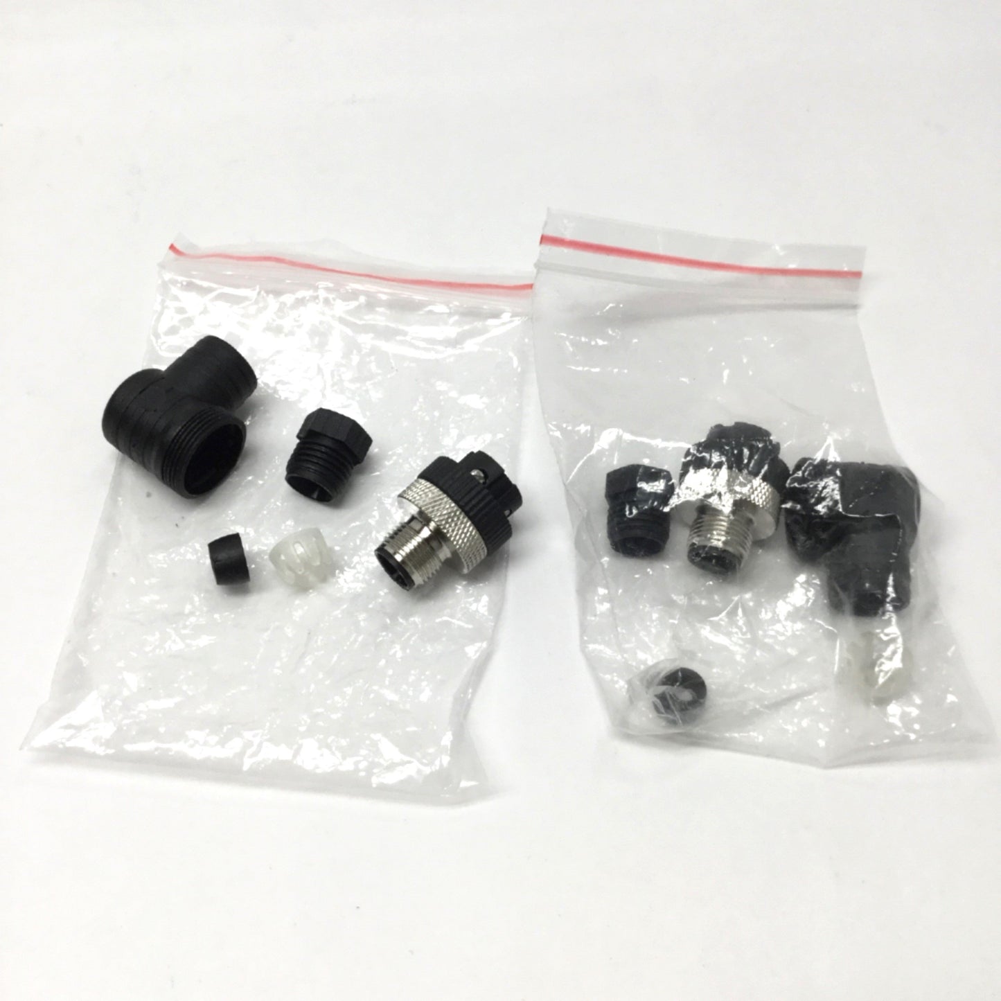 New Lot of 2 Field Attachable Sensor Cable Plug Right-Angle Connector M12 4-Pin Male