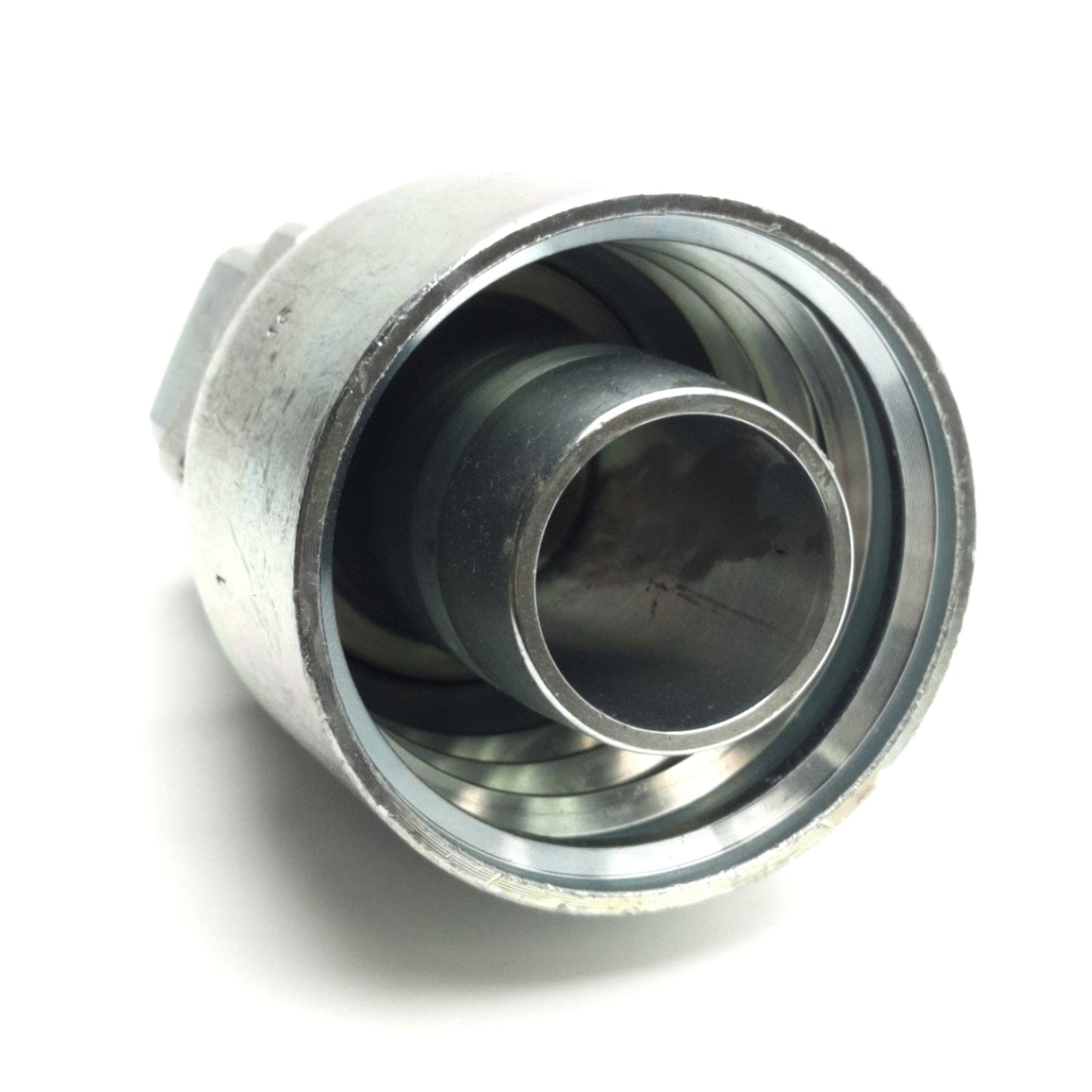 New – Open box Parker 10671-16-20 Female Straight Swivel Fitting, 1" SAE45° to 1-1/4" JIC37°