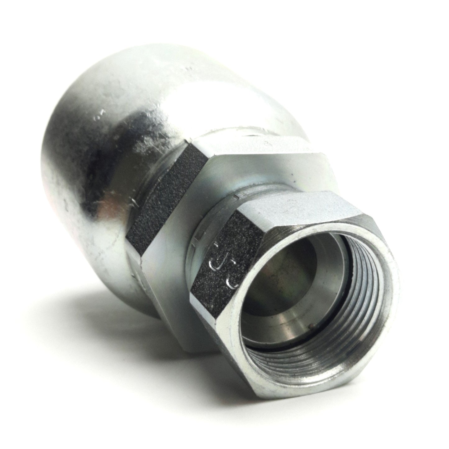 New – Open box Parker 10671-16-20 Female Straight Swivel Fitting, 1" SAE45° to 1-1/4" JIC37°