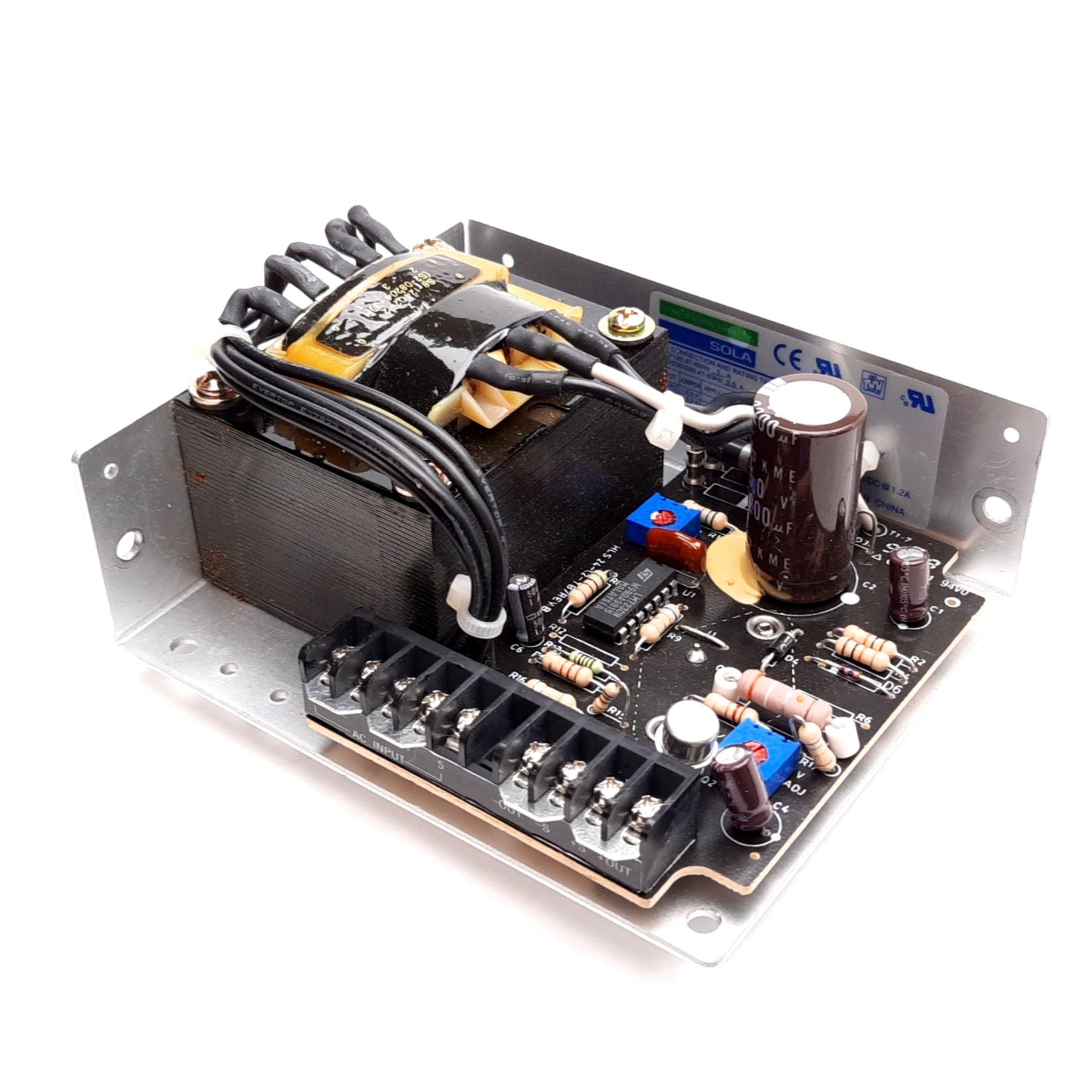 Used Sola SLS-24-012T Power Supply, Input: 100/120/220/230/240VAC, Output: 24VDC 1.2A