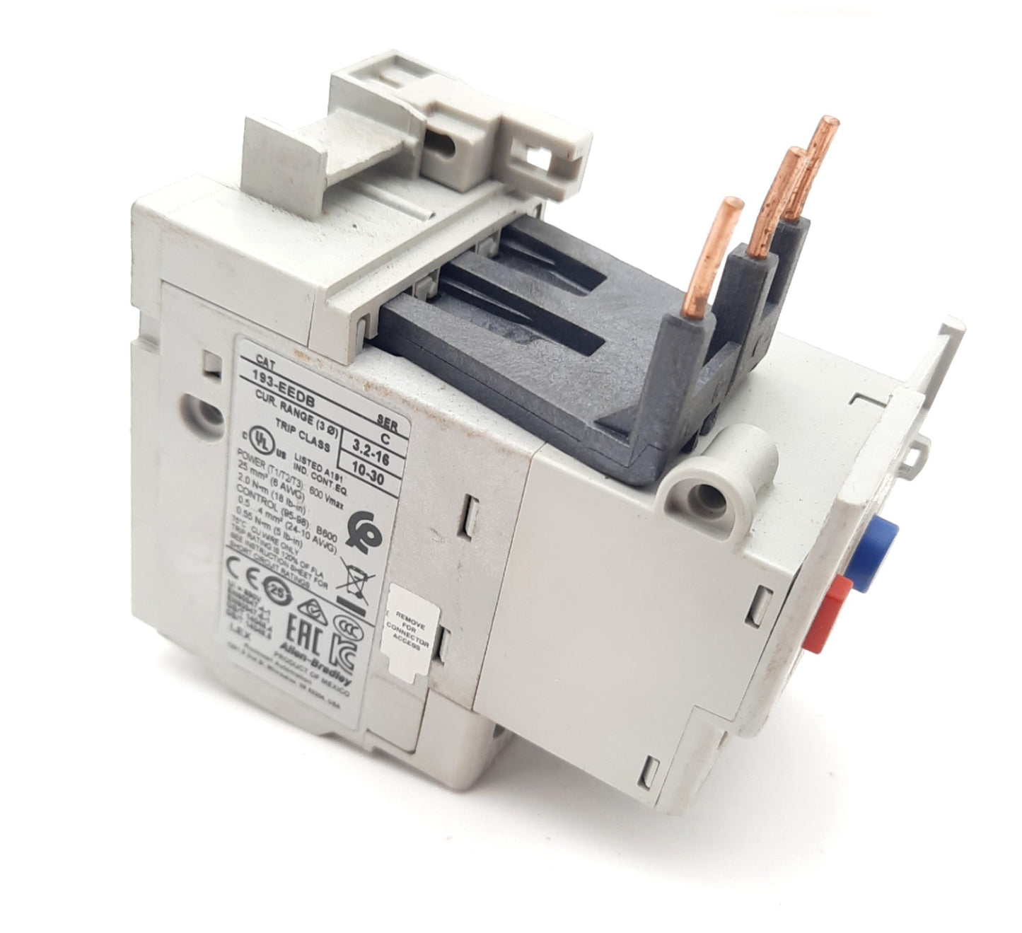 Used Allen Bradley 193-EEDB Series C Overload Relay 3.2-16A NC & NO Trip Class 10-30