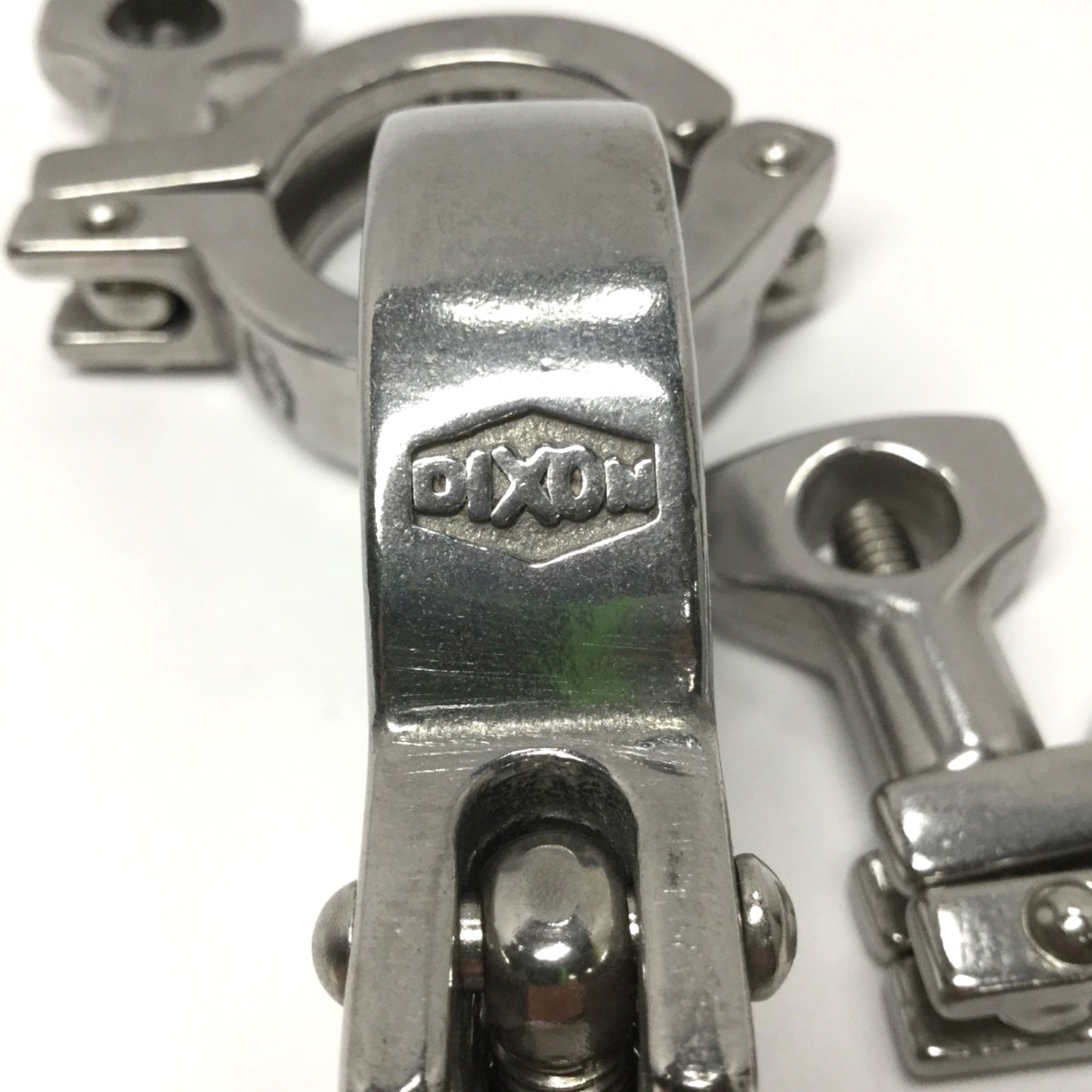 Used Lot of 3 Dixon 13MHHM100-150 1 to 1-1/2" Single-Pin Sanitary Wing Nut Tri Clamps