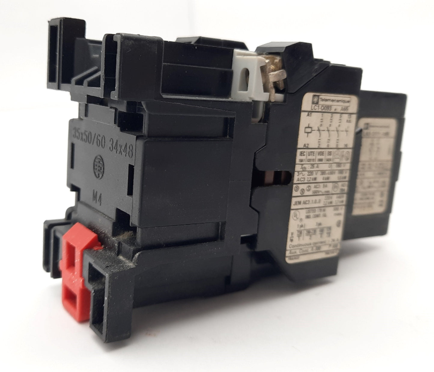 Used Telemecanique LC1-D093 A65 Contactor, 3-Pole W/ N/O Auxiliary, Coil: 48V 50-60Hz