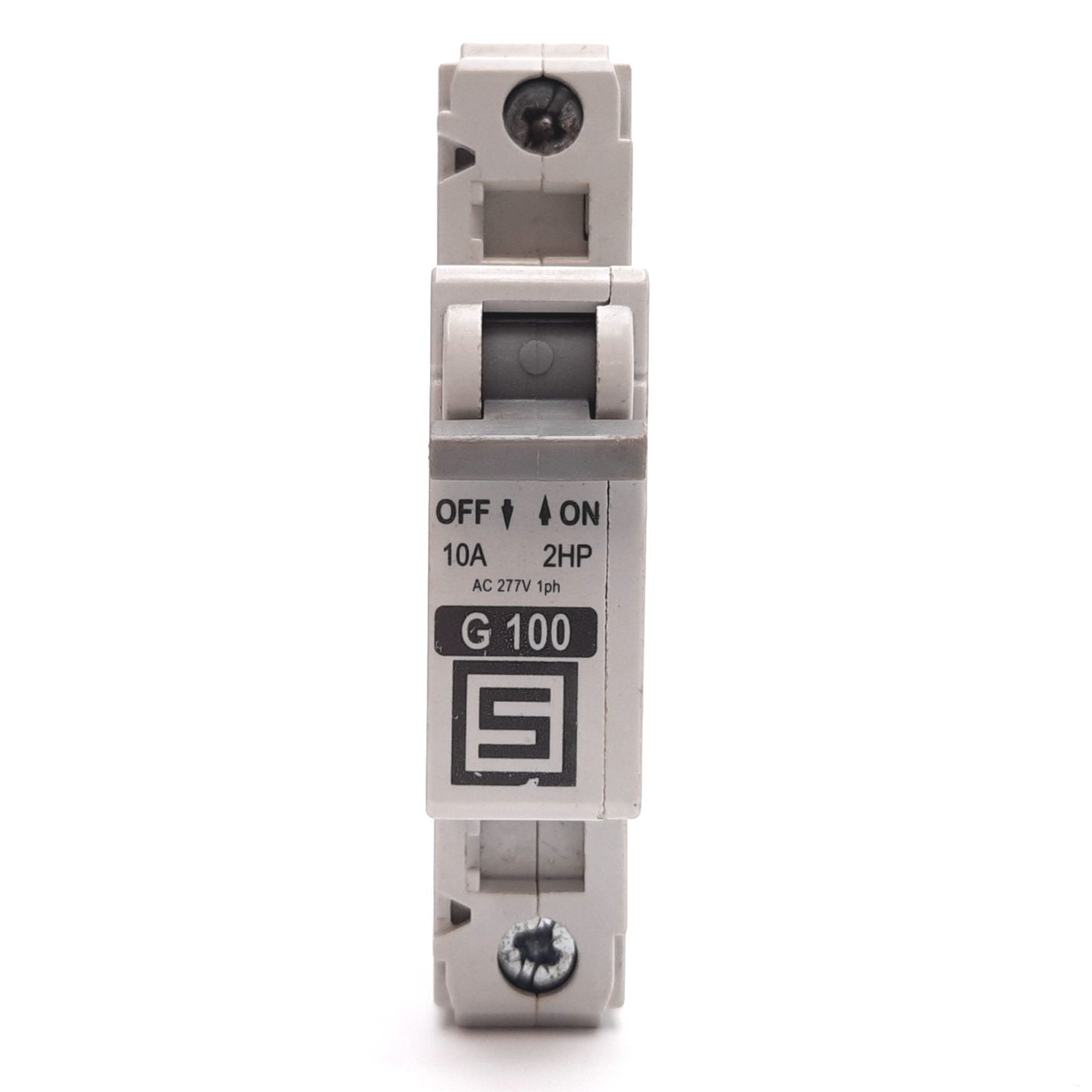 Used Schurter AS168X-CB1G100 Circuit Breaker, 1-Pole, Rating: 10A 277VAC, DIN Rail