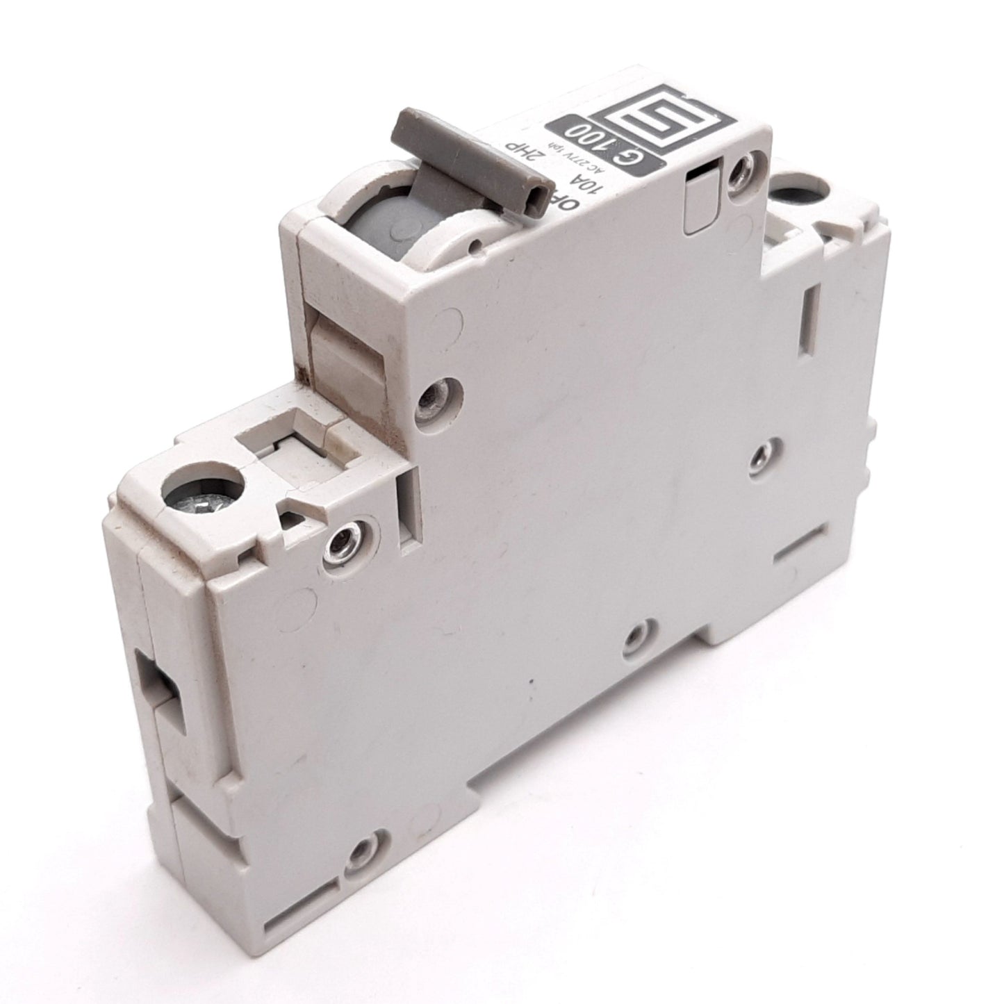 Used Schurter AS168X-CB1G100 Circuit Breaker, 1-Pole, Rating: 10A 277VAC, DIN Rail