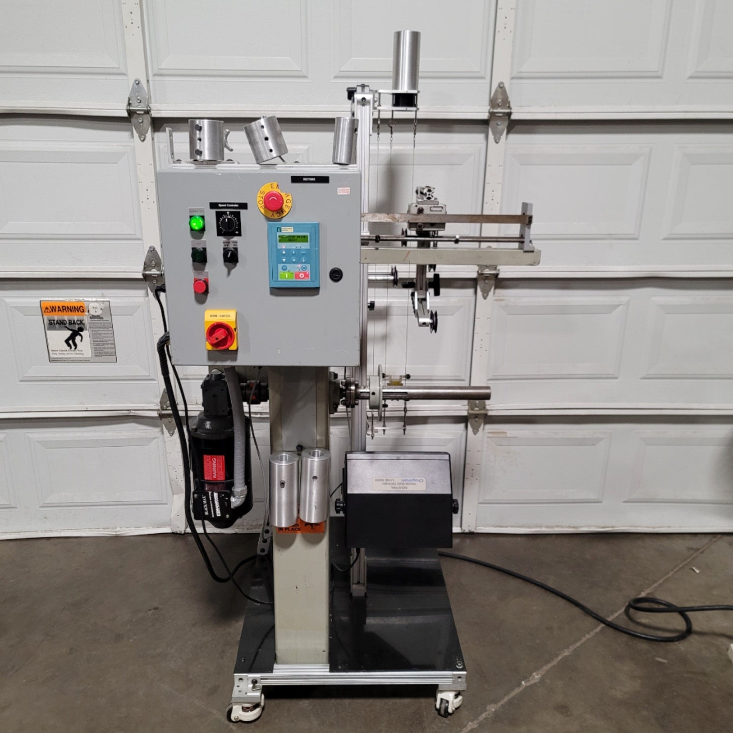 Used Progressive Machine Co S109-RH Single Spindle Traverse Winder W/ Loop Controller
