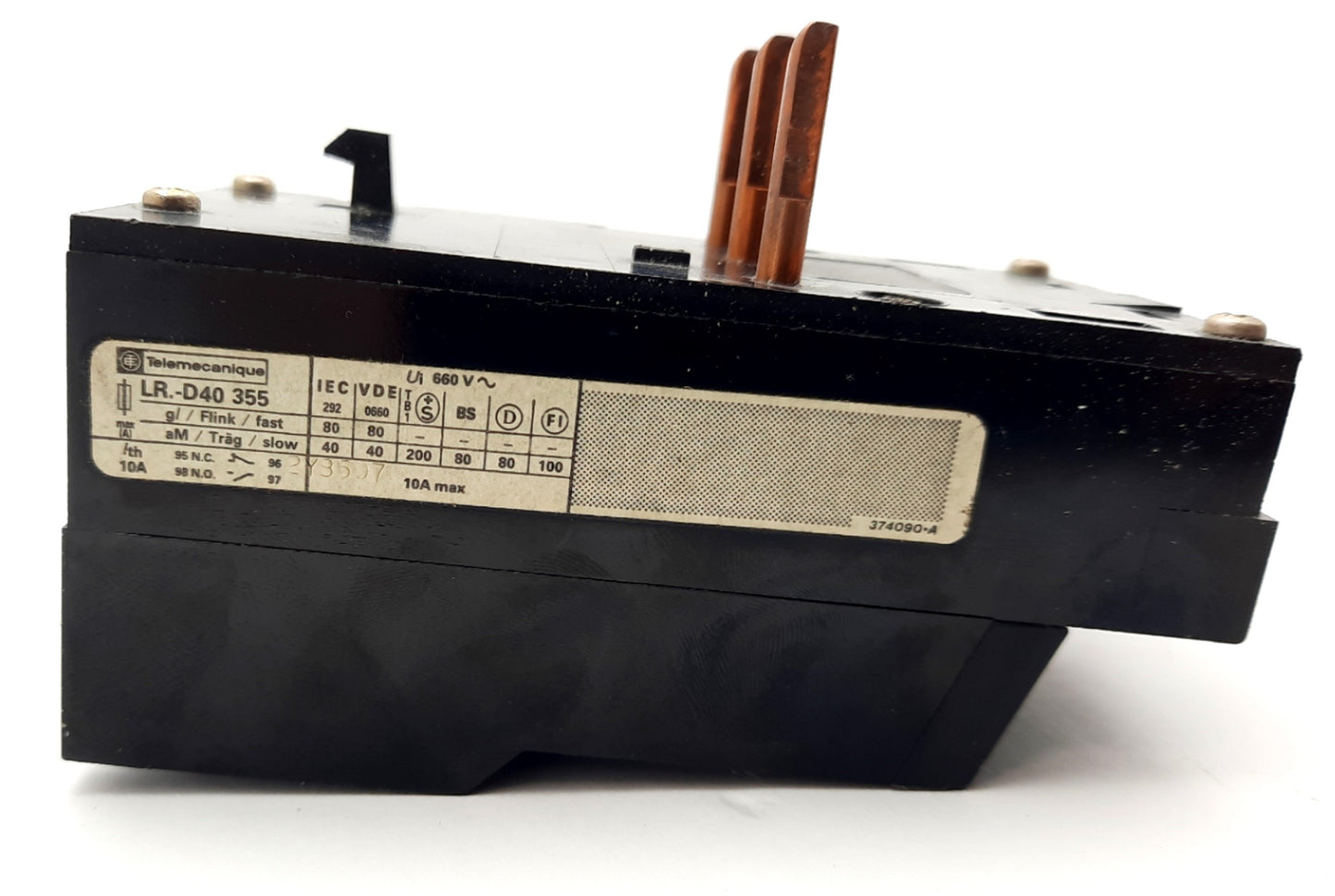 Used Schneider Electric Telemecanique LR1-D40355 Thermal Overload Relay 660V 30-40A