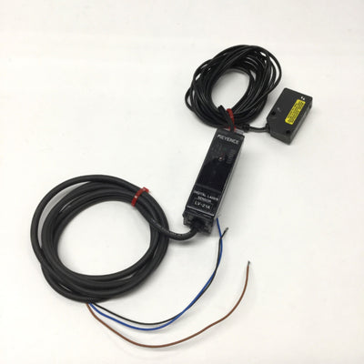 Used Keyence LV-21A Laser Sensor Amplifier, 12-24VDC, NPN w/LV-H35 Reflective Head