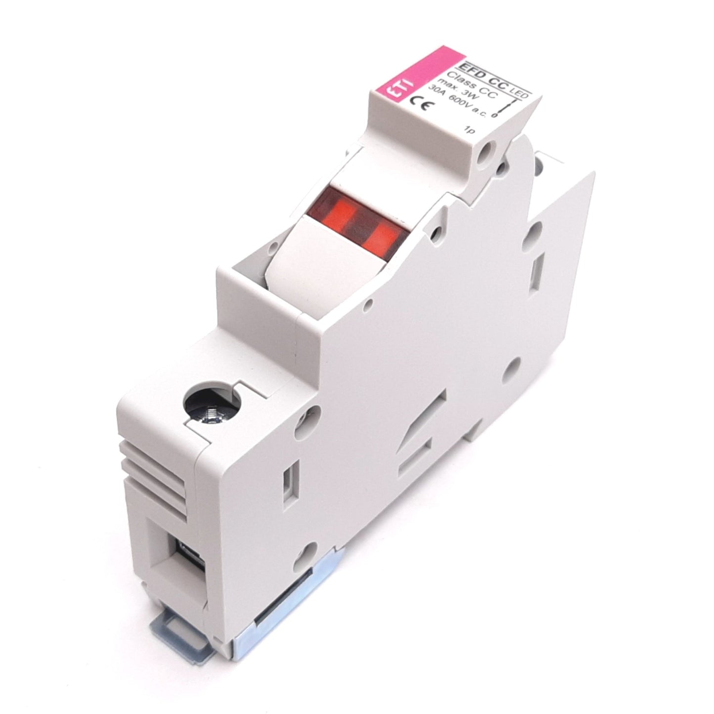 New ETI 002540111 EFD CC Fuse Holder, 1-Pole, Class CC Fuses, 600VAC 30A, DIN Rail