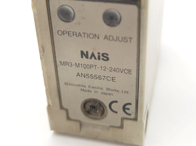 Used Matsushita Nais MR3-M100PT-12-240VCE Photoelectric Sensor Reflective Relay