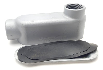 New Emerson LB200-M Iron Conduit Body Form 35, 2 Inch, 2 Hub, 90 Degree