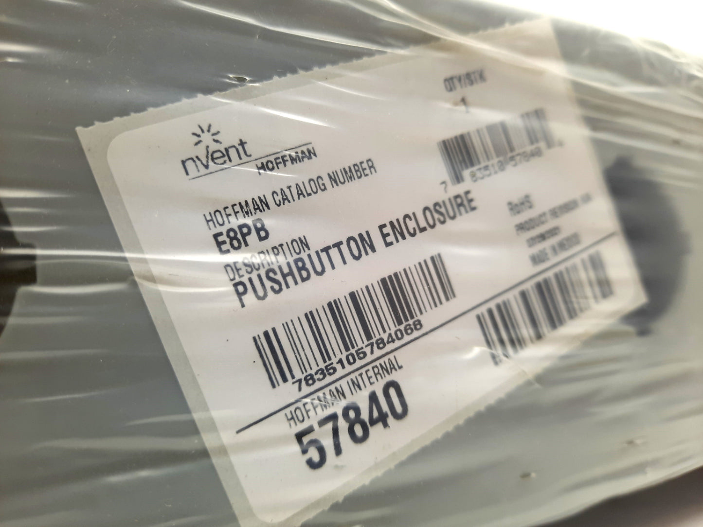 New Hoffman E8PB Steel Push Button Enclosure 8 Hole 30mm NEMA 12, NEMA 13