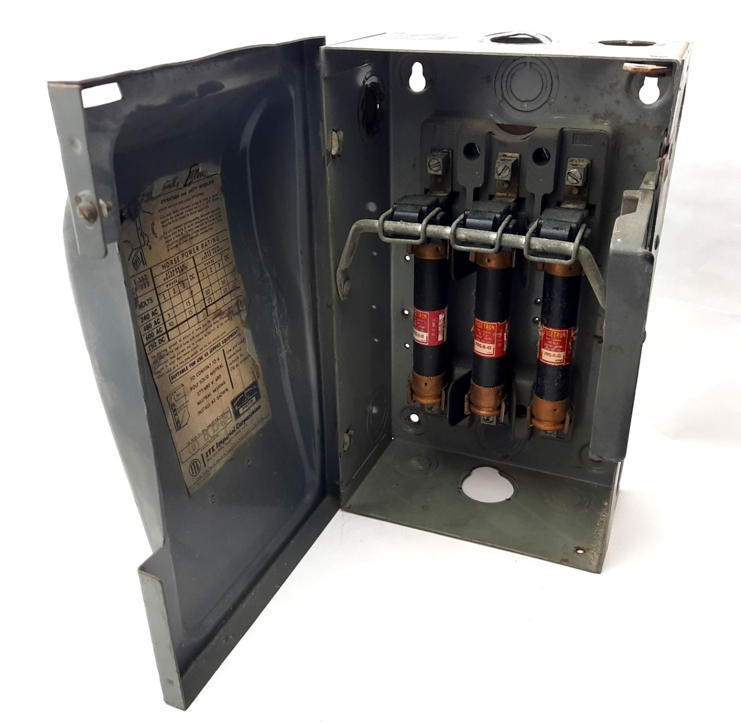 Used Siemens F-352 Enclosed Safety Disconnect Switch 3 Phase 600VAC 60A