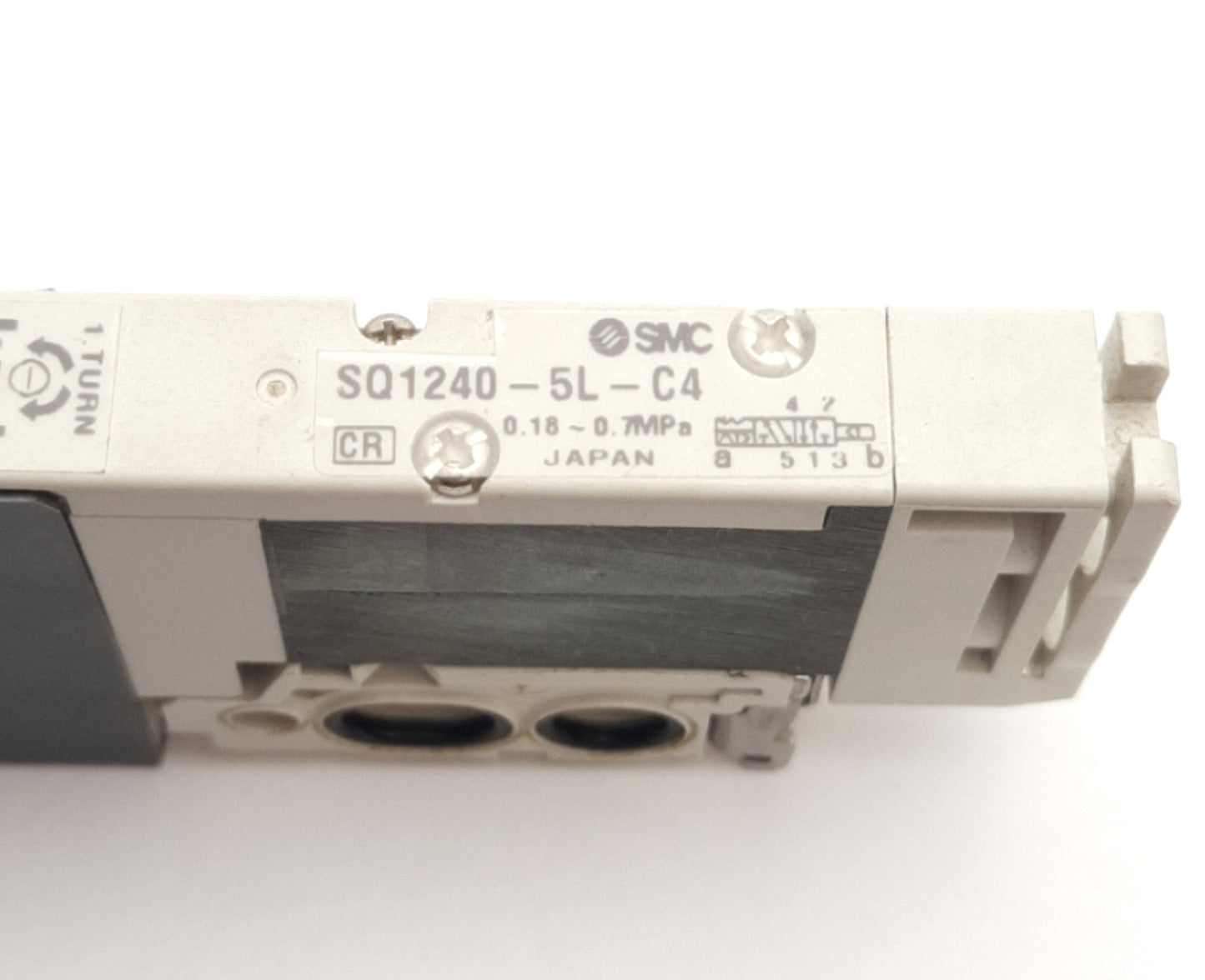 Used SMC SQ1240-5L-C4 Latching Solenoid Valve 2-Pos Double, 0.18-0.7MPa, 24V DC Coil