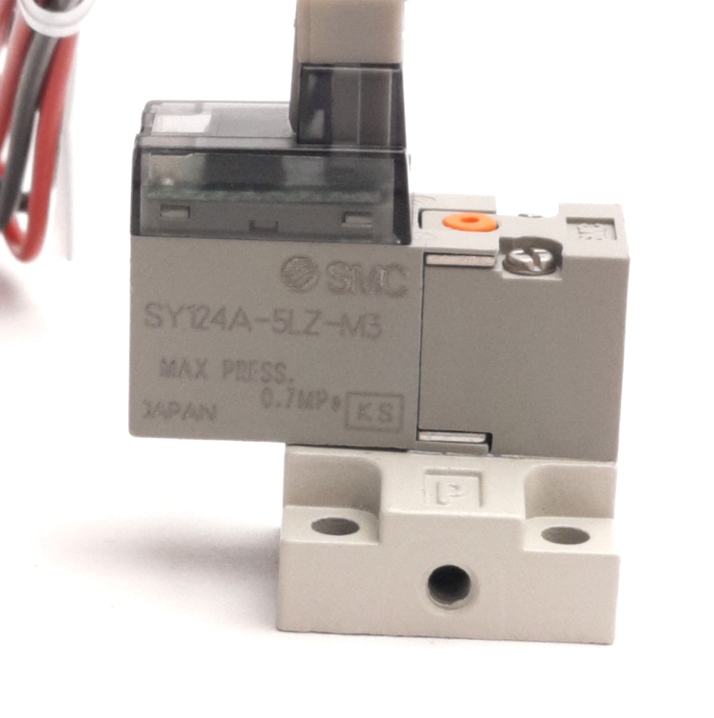New – Open box SMC SY124A-5LZ-M3 Large Flow Solenoid Valve, N.O., 0.7 MPa Max, 24V DC Coil